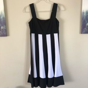 2/$25 Vintage Swing Dress Black and White Striped